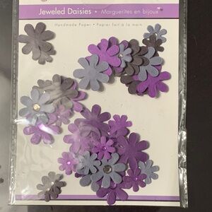 Purple and Gray Jeweled Paper Daisies